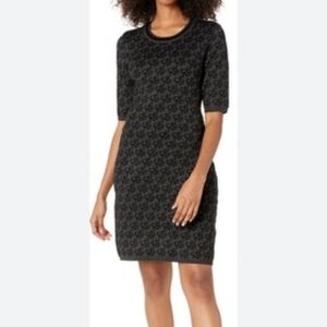 DKNY Sweater Dress Women's Black Gray Sweater Dress Size M